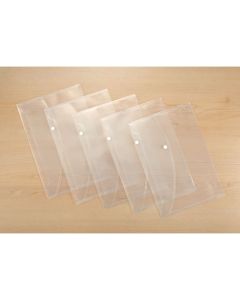 Classmates Popper Wallet Foolscap Clear - Pack of 5