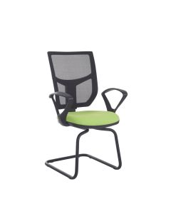 Mesh Back Chair Fixed Arms - Black