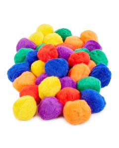 Coloured Fluff Balls -Assorted - Pack of 6