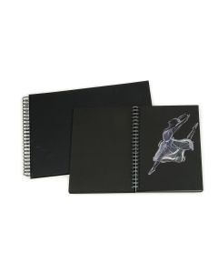 Black Paper Spiral Sketchbooks - A4 - Pack of 5