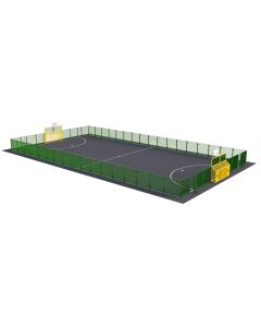 MUGA Secondary Full Height  - Yellow Frame - Green Fencing