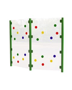 Clear Traverse Wall - 2 Bay - Green Posts