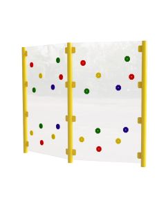 Clear Traverse Wall - 2 Bay - Yellow Posts