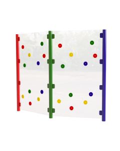 Clear Traverse Wall - 2 Bay - Green/Yellow/Blue/Red Posts