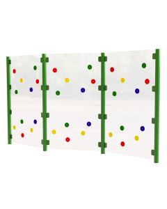 Clear Traverse Wall - 3 Bay - Green Posts