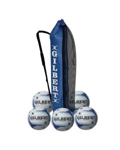 Gilbert Eclipse Match Netball - Size 5 - White/Blue - Pack of 5 