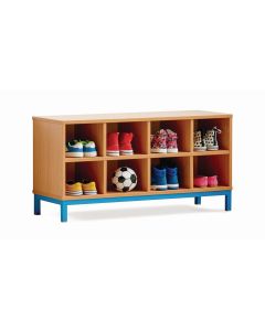 Maple 8 Compartment Open Bench - Blue