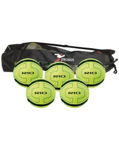 Precision Rio Football - Size 5 - Yellow/Black - Pack of 5