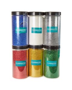 Classmates 1kg Glitter Tubs With Scoop - Assorted - Pack of 6