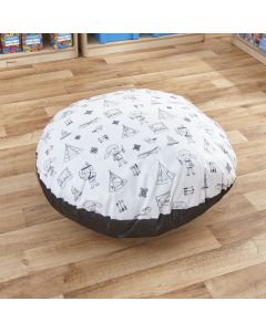 Welcome to My Tribe Wipe Clean Giant Round Coated Floor Cushion