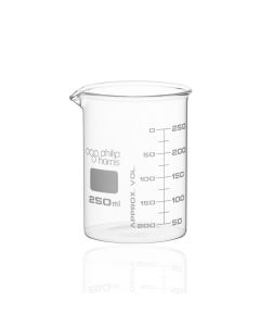 Philip Harris Beaker Squat Form With Spout 250ml - Pack of 12