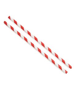 Paper Straw - Red Stripe 6mm - Pack of 250
