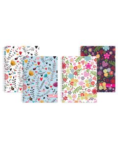 A5 Floral Notebook Assorted - Pack of 4
