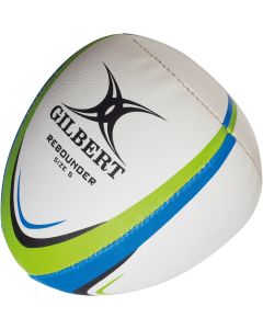 Gilbert Rebounder Rugby Ball - Size 4 - White/Green/Blue