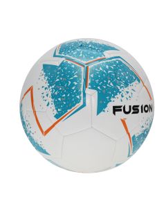 Precision Fusion Football - Size 5 - White/Cyan - Pack of 8