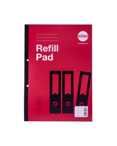 Rhino A4 Refill Pads A4 160 Pages 8mm Line with Margin Red - Pack of 3