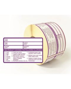 Allergen Removable Use By Label 2 x 4