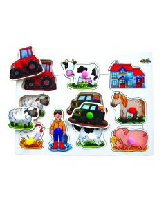 Just Jigsaws Large Peg Boards Farm and Wild Animals