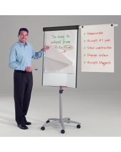 Mobile Magnetic Flipchart Easel A1 With Pen Tray