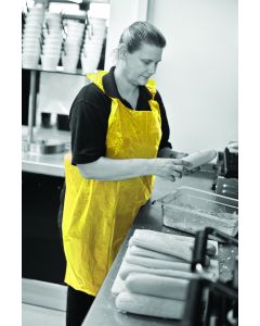 PE Disposable Aprons - Yellow - Pack of 100