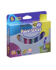 Little Brian Metallic Solid Paint Sticks Assorted Metallic Colours 10g - Pack of 6