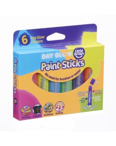 Little Brian Paint Sticks Assorted Flourescent Day Glow - Pack of 6