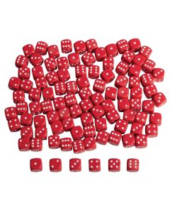 25mm Red Plastic Dice - Pack of 100