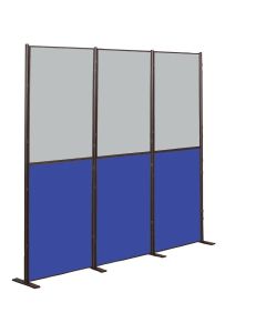 Pole And Panel Kit 6 Panel - Twin Colour Blue/Grey