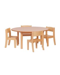 Millhouse Circular Table 4 Stacking Chairs