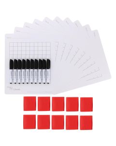 Classmates Lightweight Whiteboards - Non-Magnetic - A4 Gridded - Pack of 35