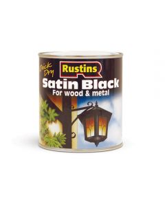 Rustins Satin Black Paint - 500ml