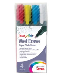 Pentel Liquid Chalk Markers Assorted - Pack of 4