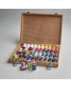 SureStitch Thread 200m Reels Assorted Colours in a Wooden Box