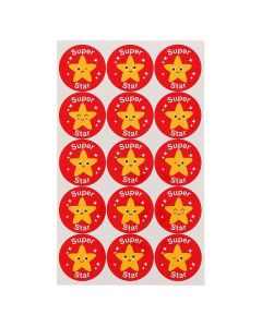 Round Super Star Stickers 38mm Pack
