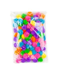 Woolly Colour Pompoms 25mm Assorted - Pack of 100