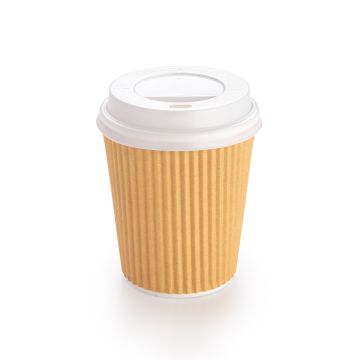 8oz Domed Sip Through Lid White - P1000