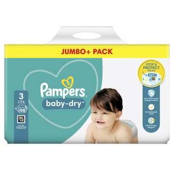 Pampers Baby Dry Size 3 Jumbo- Pack of 98