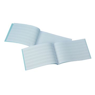 140 x 241mm Music Manuscript Book 32 Page 6mm Stave - Light Blue - Pack of 50