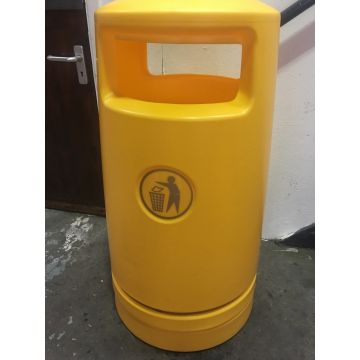 Outdoor Hooded Top Bin 100 Litre - Yellow