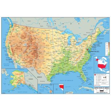 USA Physical Map 