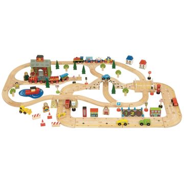 Bigjigs Toys City Road and Railway Set