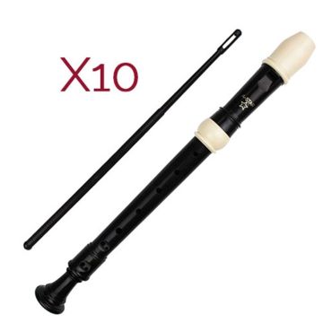 A-Star Brown & White Descant Recorder 10 Pack