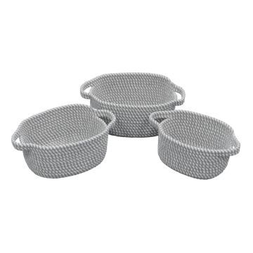 Edison Cotton Rope Storage Baskets With Handles - Set of 3