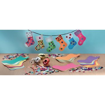 Multi Stocking Bunting and Shapes - Pack of 250