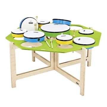 Nino Classroom Hand Drum Set w/ Stand 4 Pairs Beaters