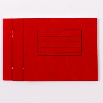 5.25" x 6.5" Exercise Book 32 Page- 8mm Ruled- Red - Pk 100