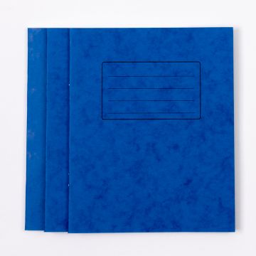 8" x 6.5" Exercise Book 48 Page- 8mm Ruled- Blue - Pk 100