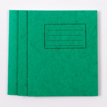 8" x 6.5" Exercise Book 48- 10mm Squared- Green - Pk100