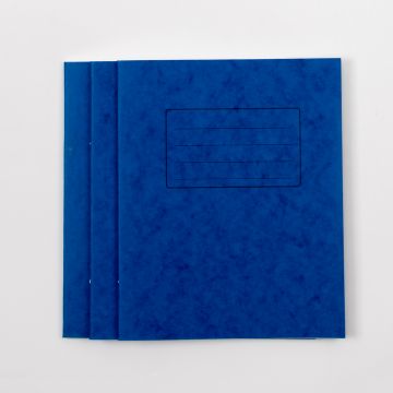 8" x 6.5" Exercise Book 48 Page- 10mm Ruled- Blue - Pk 100