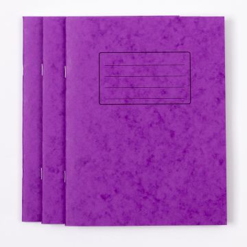 9" x 7" Exercise Book 80P- 8mm Ruled/Margin- Purple- Pk 100